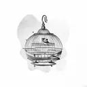 bird in a cage tattoo design idea