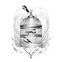 bird in a cage tattoo design idea