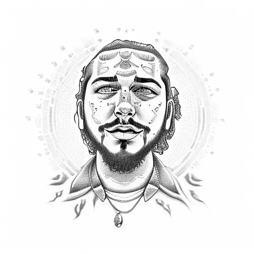 Post Malone style tattoo design idea