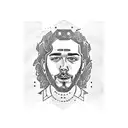 Post Malone style tattoo design idea