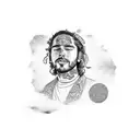 Post Malone style tattoo design idea