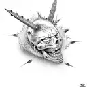 barbed wire chainsaw tattoo design idea