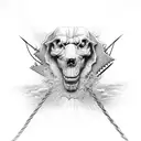 barbed wire chainsaw tattoo design idea