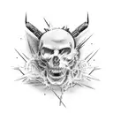 barbed wire chainsaw tattoo design idea