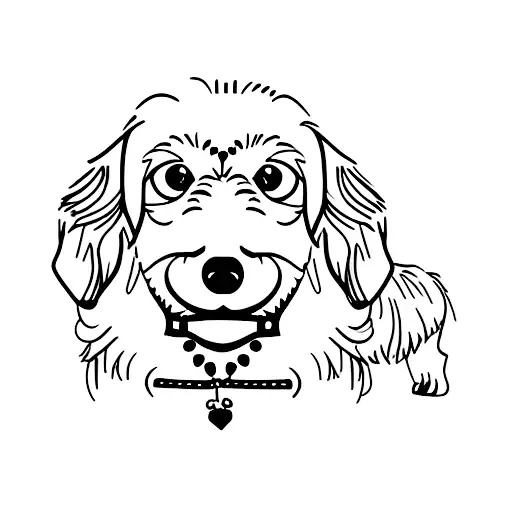 a dachshund and Lhasa apso sitting next to each other  tattoo design idea