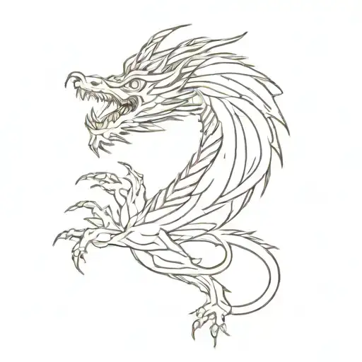 Shadow dragon tattoo tattoo design idea