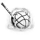 A basketball player dunking with a crown on their head tattoo design idea