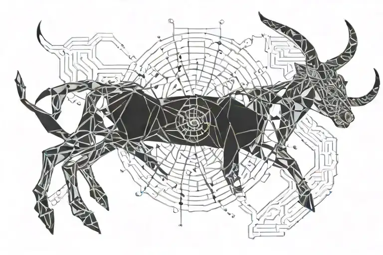 Zodiac sign taurus and virgo constellation tattoo design idea