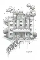 Hospital with souls leaving tattoo design idea