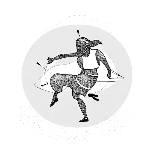 A silhouette of a person dancing on a globe, symbolizing the joy of travel and dance tattoo design idea