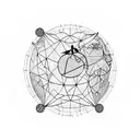 A silhouette of a person dancing on a globe, symbolizing the joy of travel and dance tattoo design idea