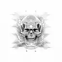 Burning Skeleton tattoo design idea