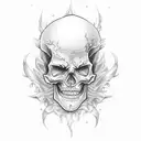 Burning Skeleton tattoo design idea