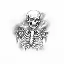 Burning Skeleton tattoo design idea