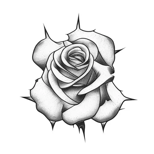 roses surround cross tattoo design idea