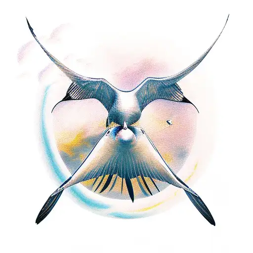 Albatross with spread wings tattoo design idea