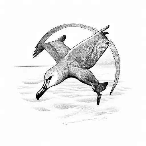 Albatross with spread wings tattoo design idea