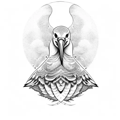Albatross with spread wings tattoo design idea