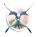 Albatross with spread wings tattoo design idea