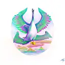 Albatross with spread wings tattoo design idea