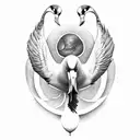 Albatross with spread wings tattoo design idea