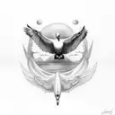 Albatross with spread wings tattoo design idea