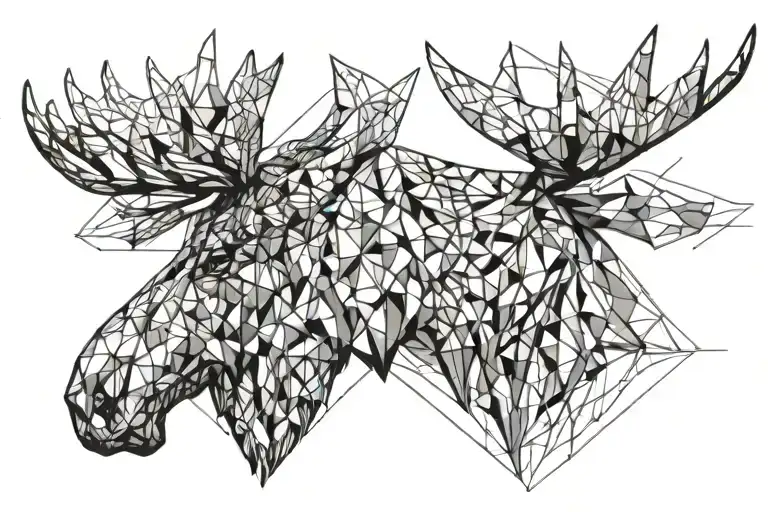 moose head tattoo design idea