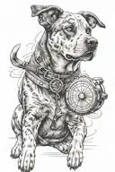 Dog and achieving goals tattoo design idea