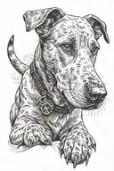 Dog and achieving goals tattoo design idea