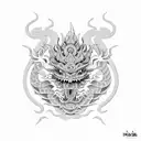 A Maui Hook with a hidden Chinese Dragon design within its intricate patterns, symbolizing strength and protection tattoo design idea