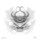 A Maui Hook with a hidden Chinese Dragon design within its intricate patterns, symbolizing strength and protection tattoo design idea