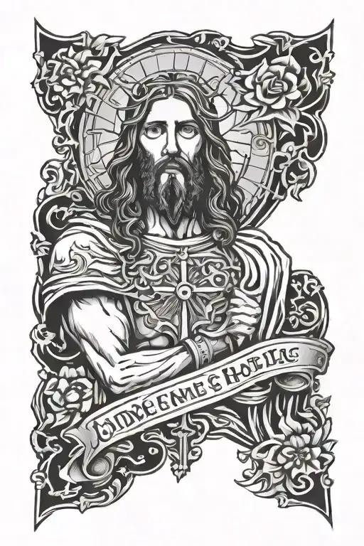 I need a tattoo with jesus on it and it will say only he can judge me tattoo design idea