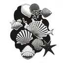 shells sea creatures tattoo design idea