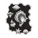 shells sea creatures tattoo design idea
