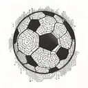 A data scientist-themed tattoo featuring binary code forming a soccer ball, highlighting the client's profession and passion for soccer tattoo design idea