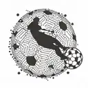 A data scientist-themed tattoo featuring binary code forming a soccer ball, highlighting the client's profession and passion for soccer tattoo design idea