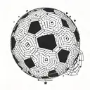 A data scientist-themed tattoo featuring binary code forming a soccer ball, highlighting the client's profession and passion for soccer tattoo design idea