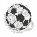 A data scientist-themed tattoo featuring binary code forming a soccer ball, highlighting the client's profession and passion for soccer tattoo design idea