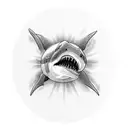 half dolphin half white shark simple tattoo design idea