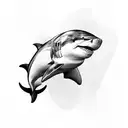 half dolphin half white shark simple tattoo design idea