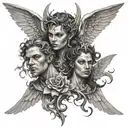 Gemini angel devil tattoo design idea