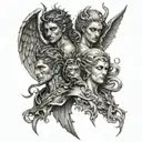 Gemini angel devil tattoo design idea