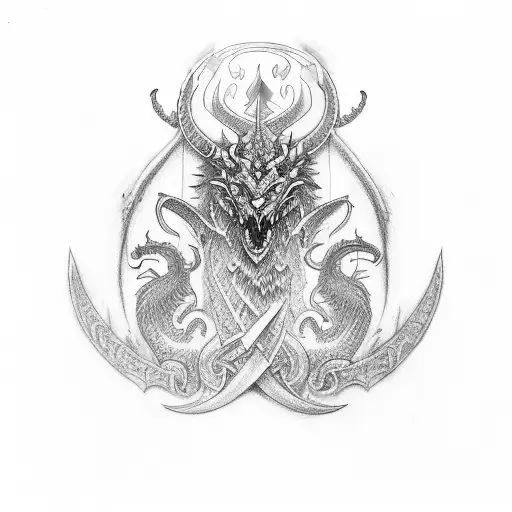 tattoo sleeve with dragons, knights, samurai, Valkyrie, Vikings, and Greek god tattoo design idea