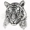 tiger with hare tattoo design idea