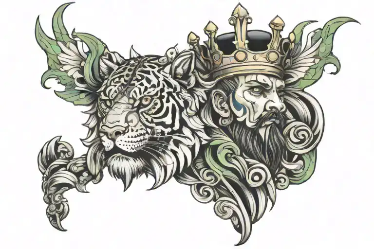 king of my self made man tattoo design idea