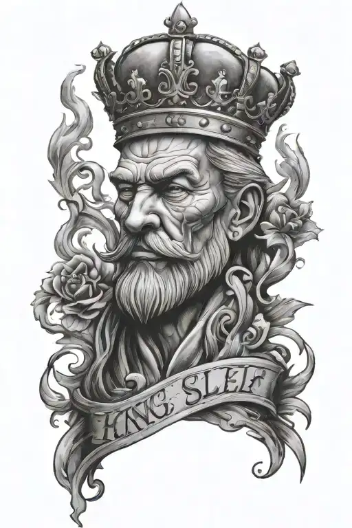 king of my self made man tattoo design idea