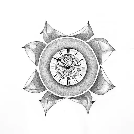 sand clock representing Life and death  tattoo design idea