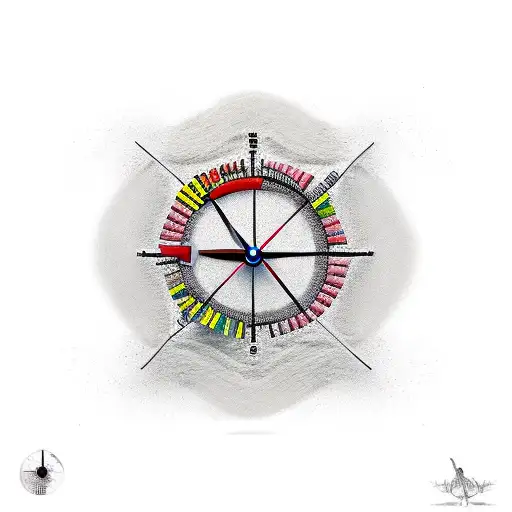 sand clock representing Life and death  tattoo design idea
