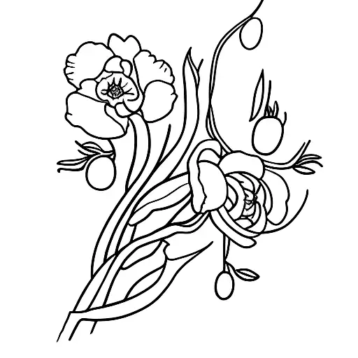 olive and a sweetpea tattoo design idea