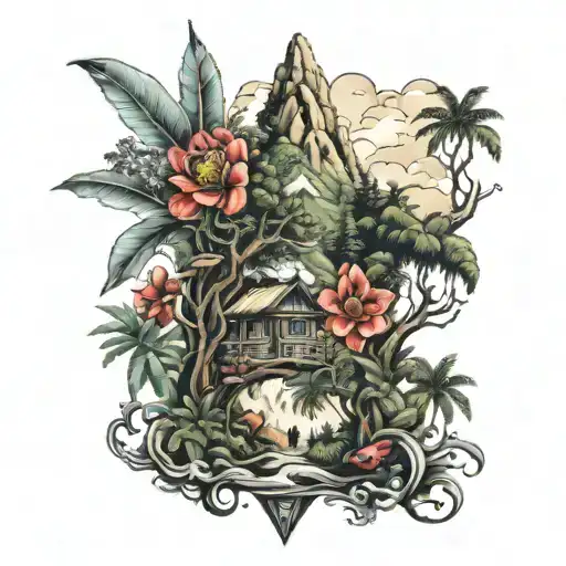 cocora valley, colombia tattoo design idea